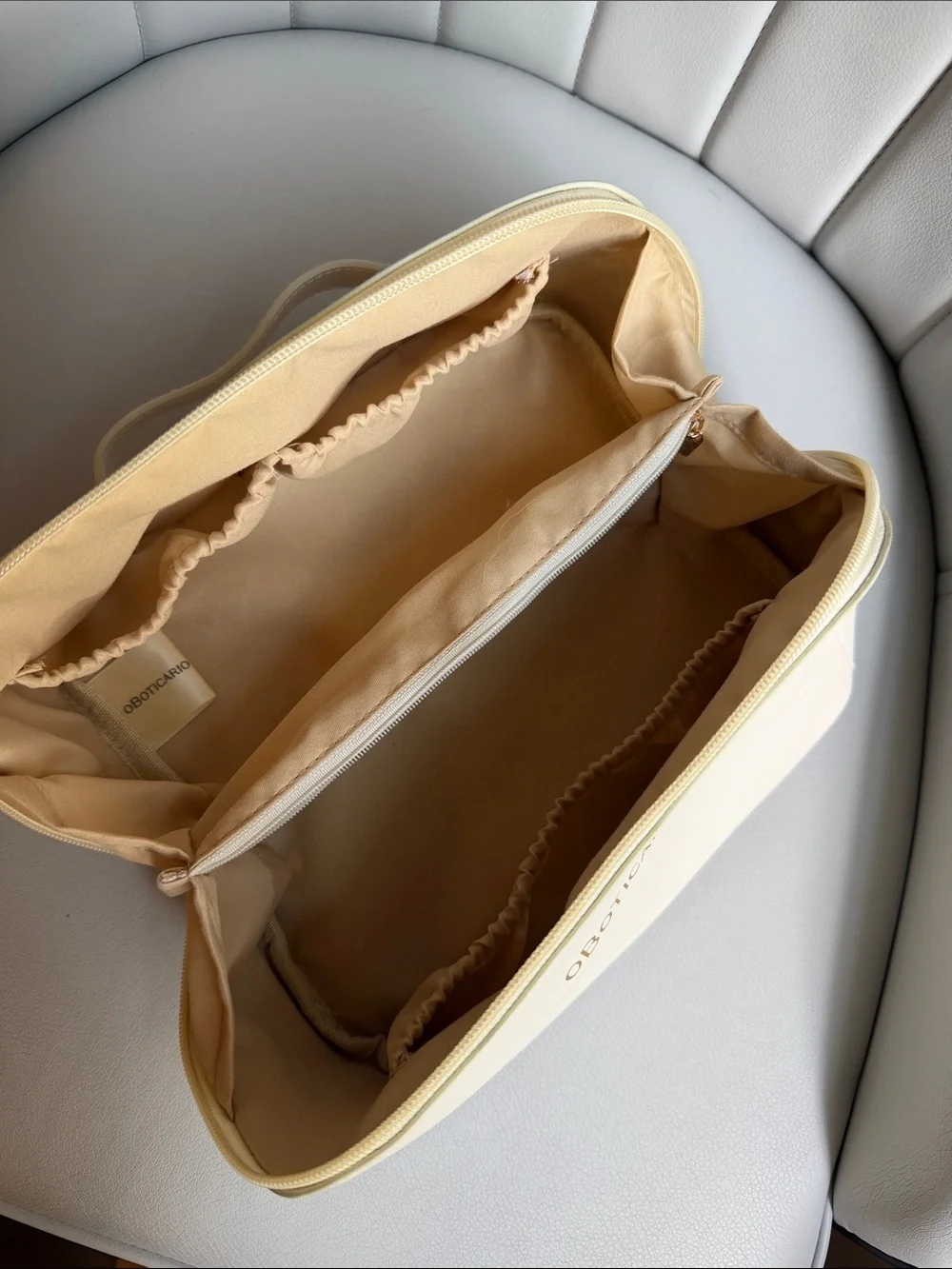 Cream Travel Cosmetic Case